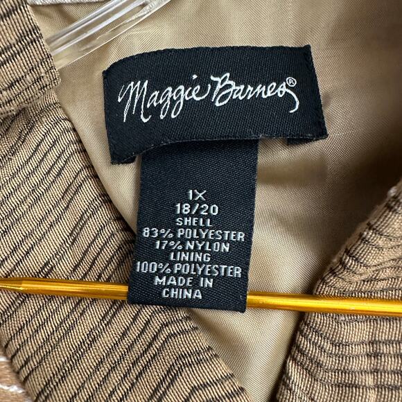 Maggie Barnes Womens Jacket Size 1X Brown Boho Southwest Tribal Print Artsy - Picture 3 of 7